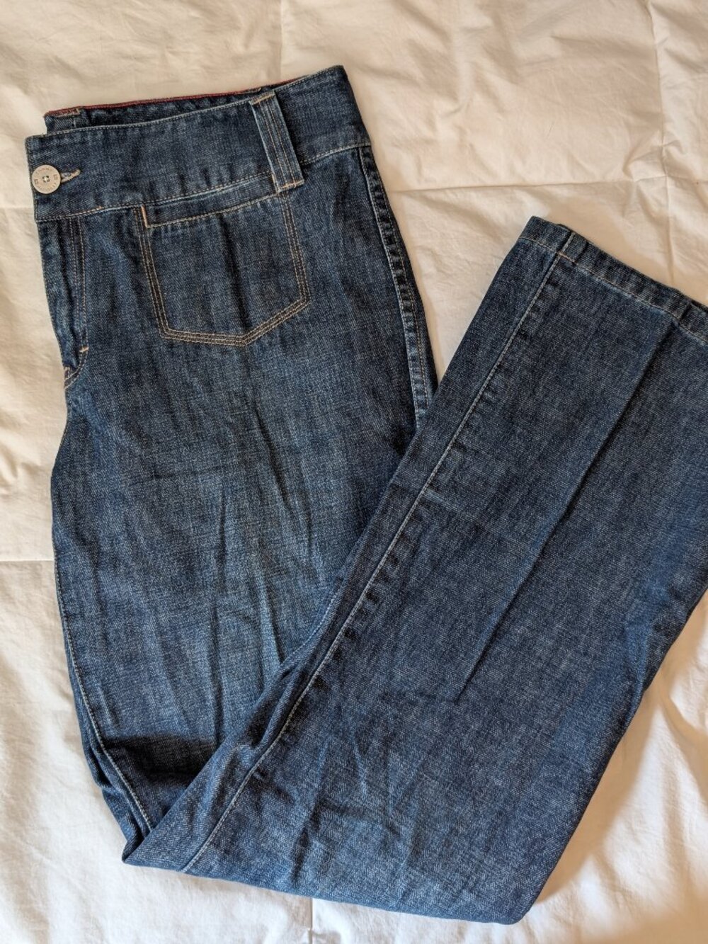 Tommy Hilfiger Vintage 100% Cotton Patch Pocket Trouser Jeans Dark Wash 12